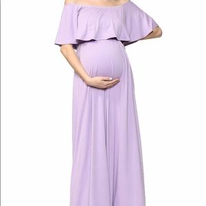 💜HP!!!💜Purple Ruffle Maternity Dress
